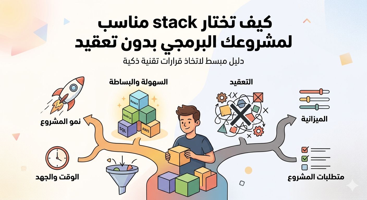 كيف تختار Stack مناسب لمشروعك البرمجي بدون تعقيد