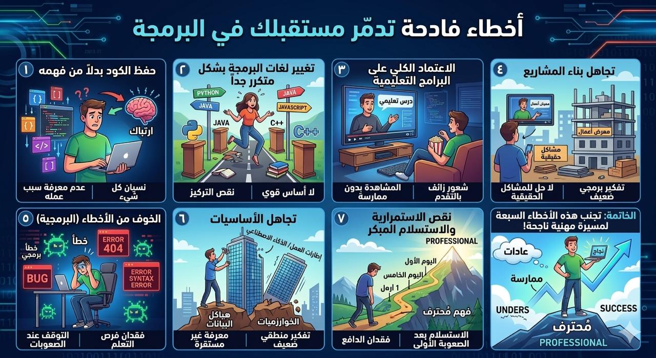 7 اخطاء بتدمرمستقبلك في البرمجة (احذر منها )