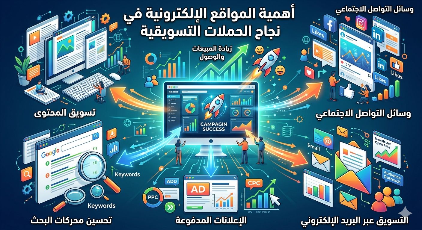 اهمية المواقع الالكترونية في نجاح الحملات التسويقية