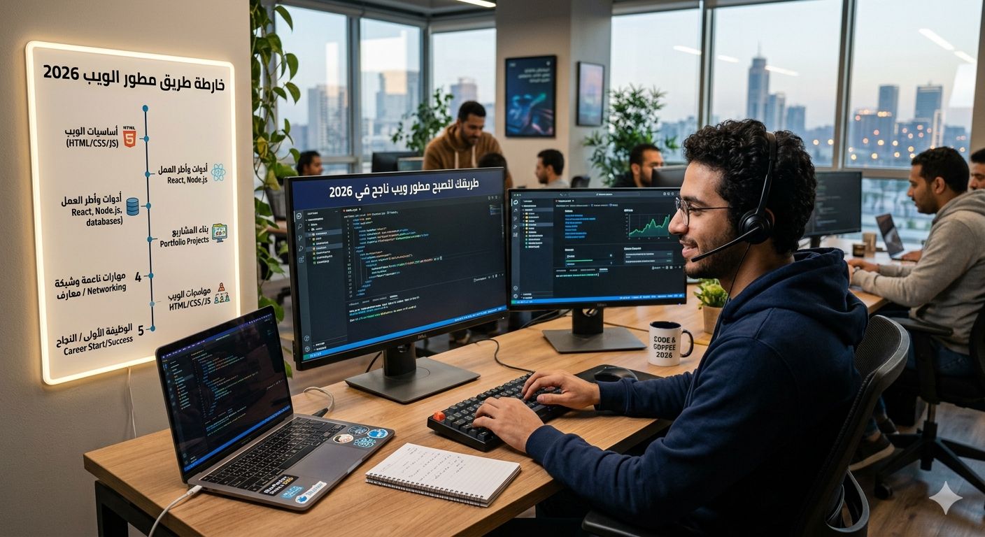 كيف تصبح مطور ويب ناجح في 2026 خطوة بخطوة