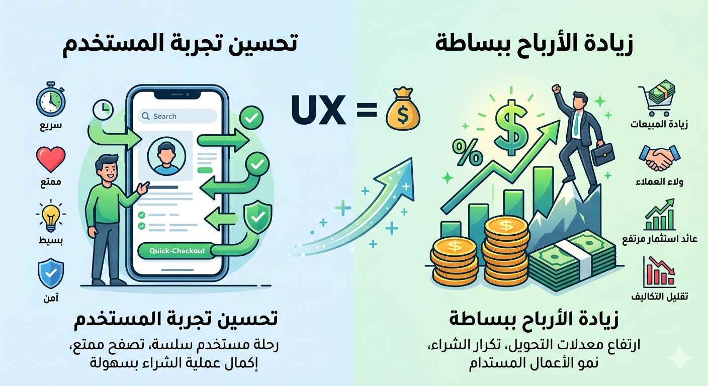 تحسين تجربة المستخدم =زيادة الارباح ببساطة