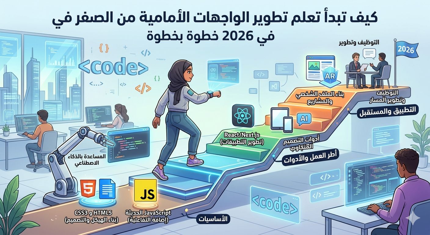 كيف تبدأ تعلم Frontend Development من الصفر في 2026 خطوة بخطوة