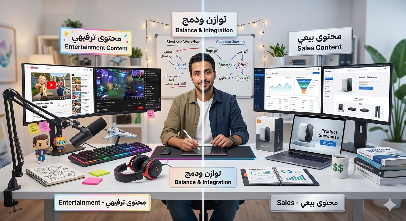 الفرق بين المحتوى الترفيهي والمحتوى البيعي وكيف توازن بينهم