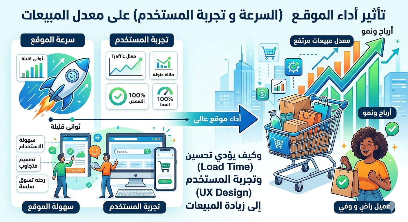 كيف يؤثر اداء الموقع ( Speed & UX ) علي معدل المبيعات