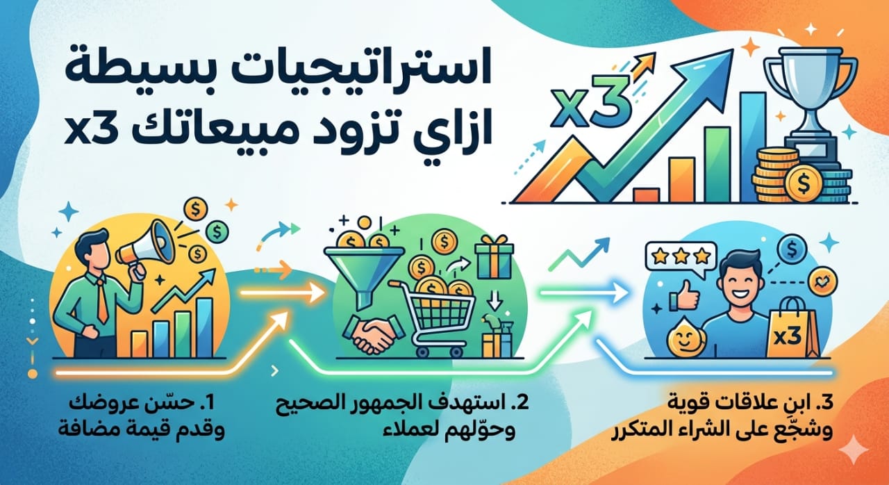 ازاي تزود مبيعاتك x3 باستخدام استراتجيات بسيطة
