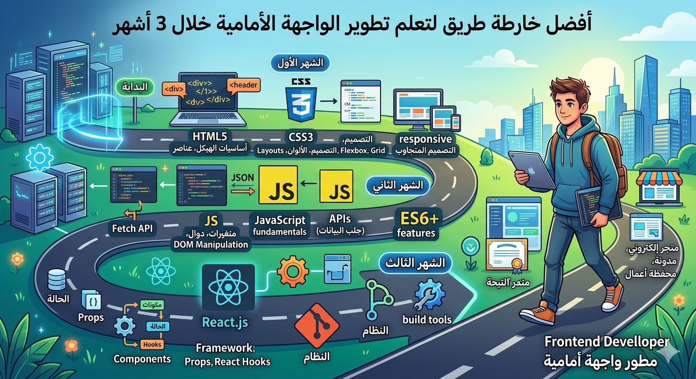 أفضل خارطة طريق لتعلم تطوير الواجهة الأمامية خلال 3 أشهر