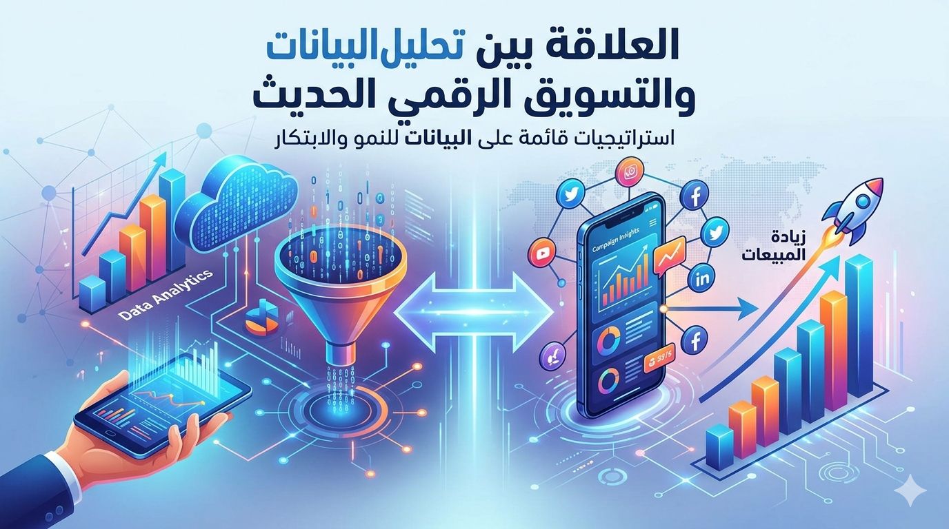 العلاقة بين تحليل البيانات والتسويق الرقمي الحديث