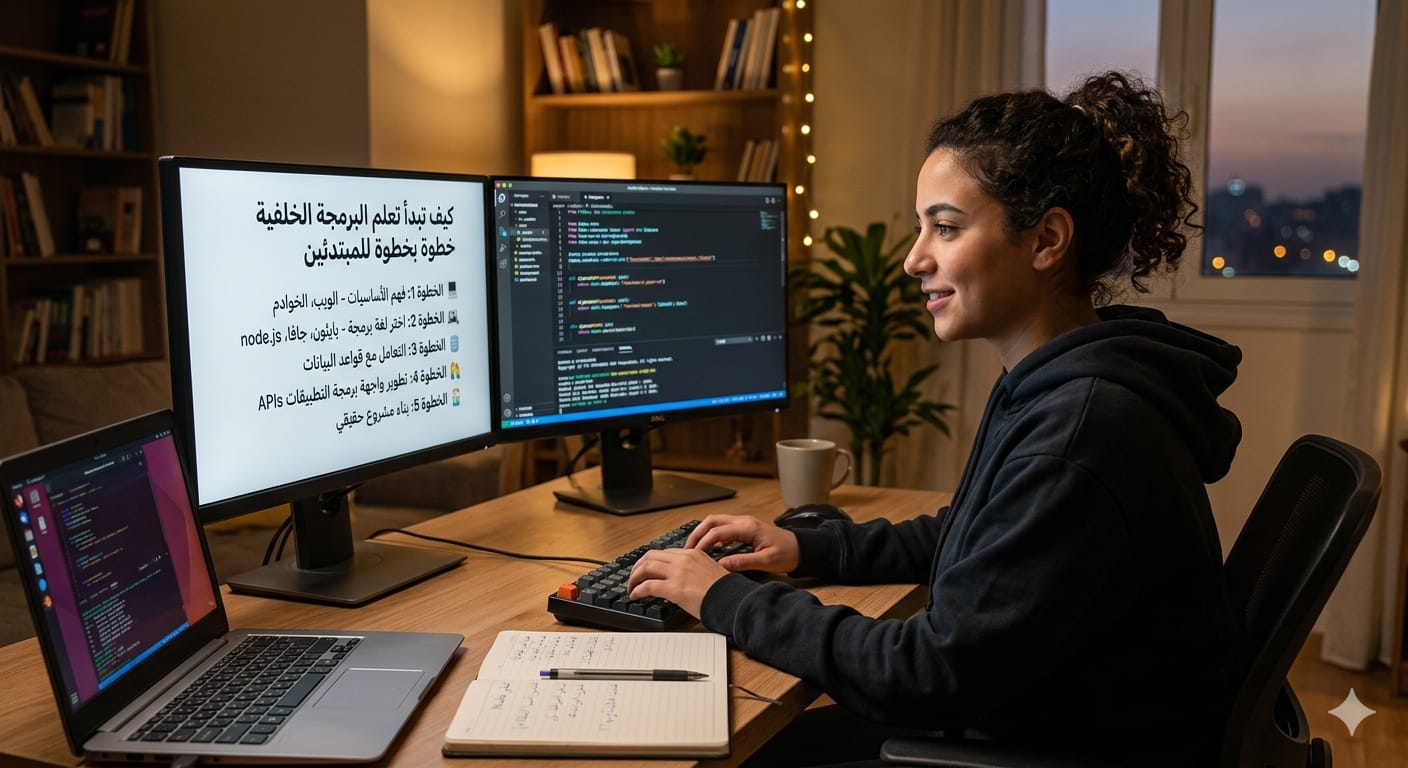 كيف تبدأ تعلم البرمجة الخلفية  خطوة بخطوة للمبتدئين