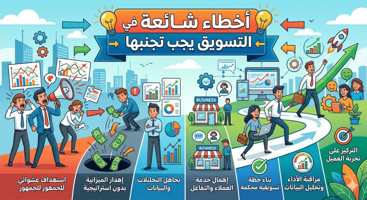 اخطاء شائعة في التسويق يجب تجنبها