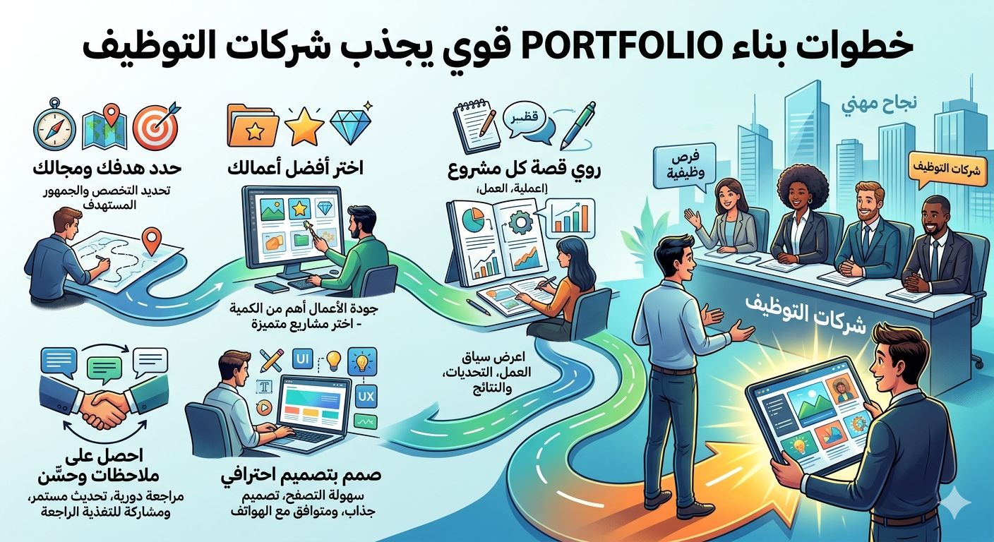 خطوات بناء portfolio قوي يجذب شركات التوظيف