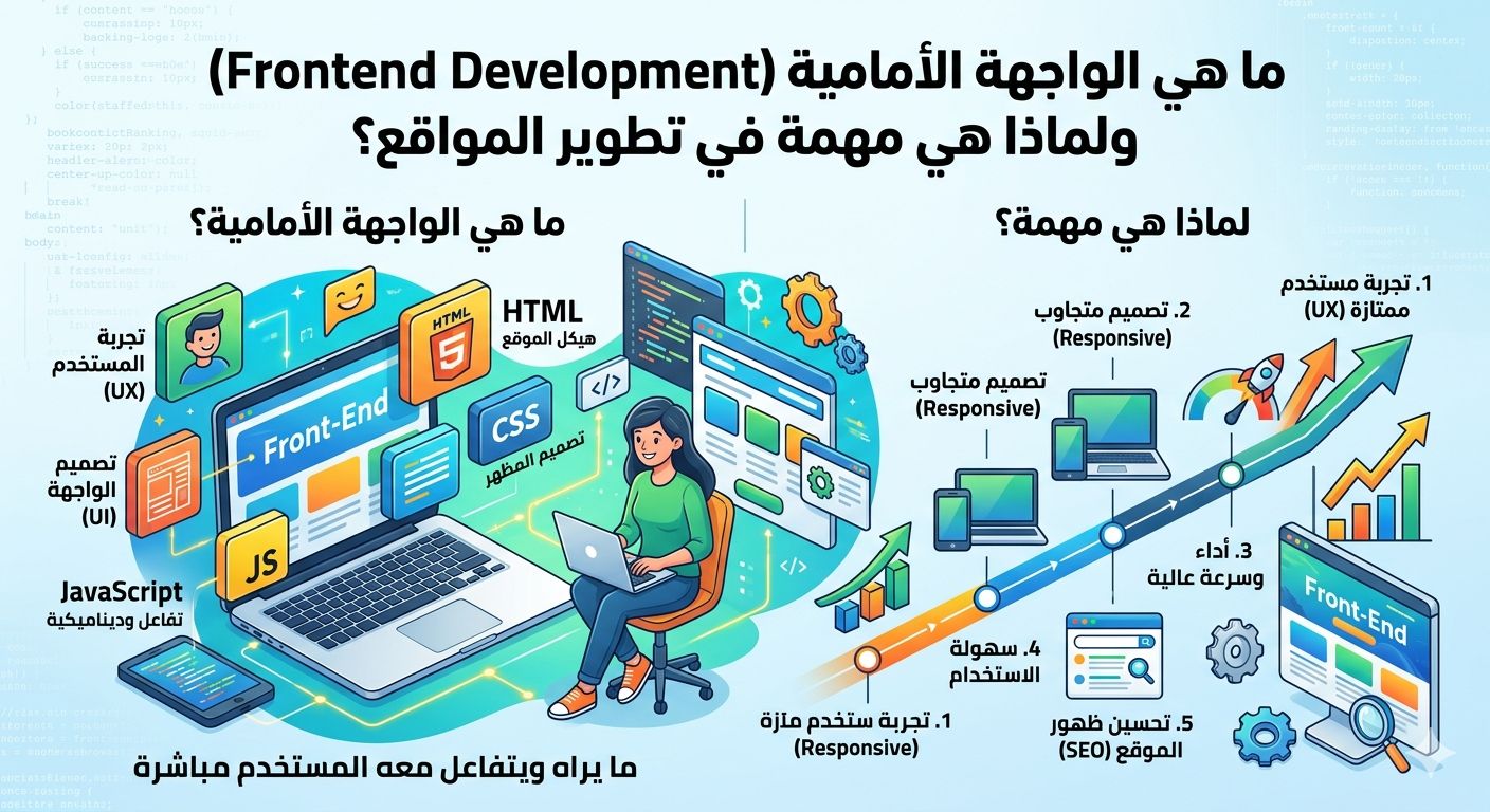 ما هي الواجهة الأمامية (Frontend Development) ولماذا هي مهمة في تطوير المواقع ؟