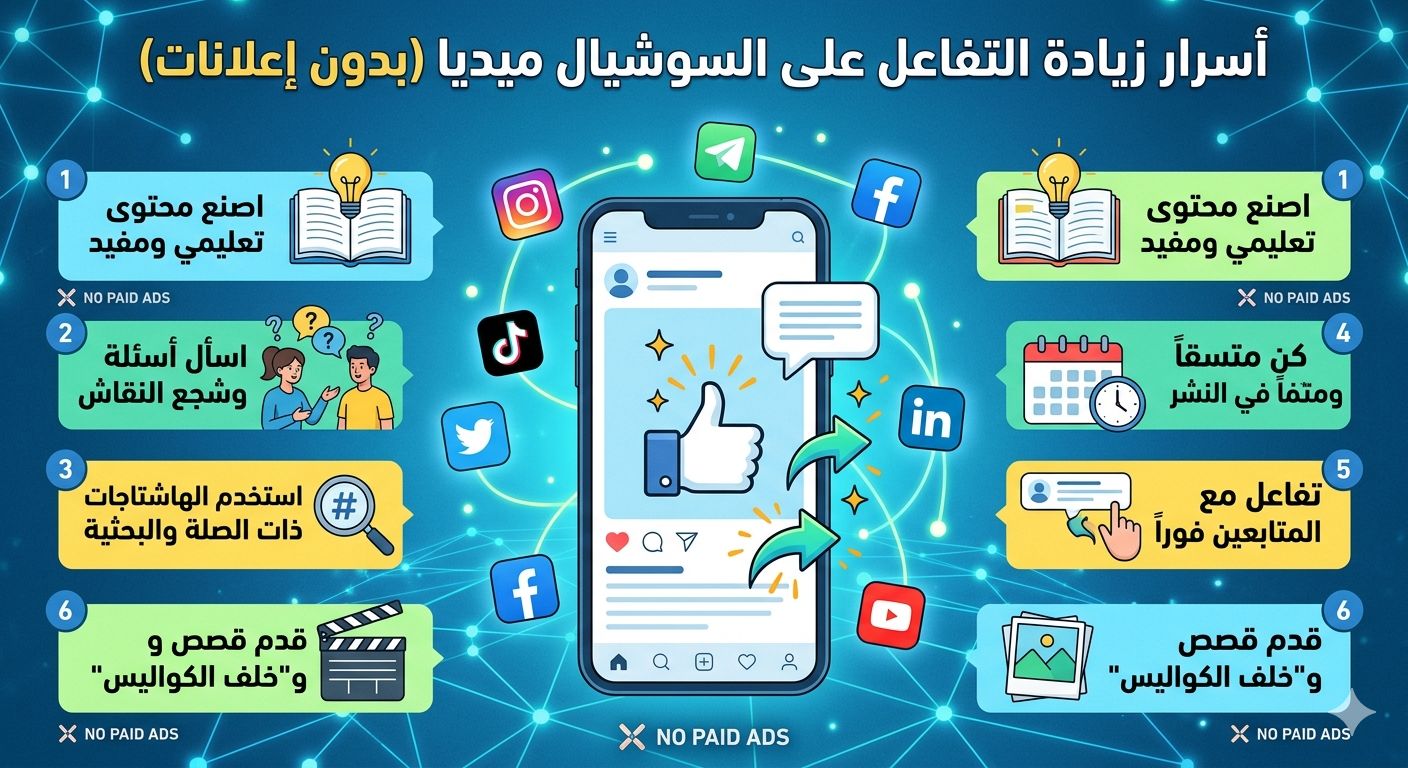 اسرار زيادة التفاعل علي السوشيال ميديا بدون اعلانات