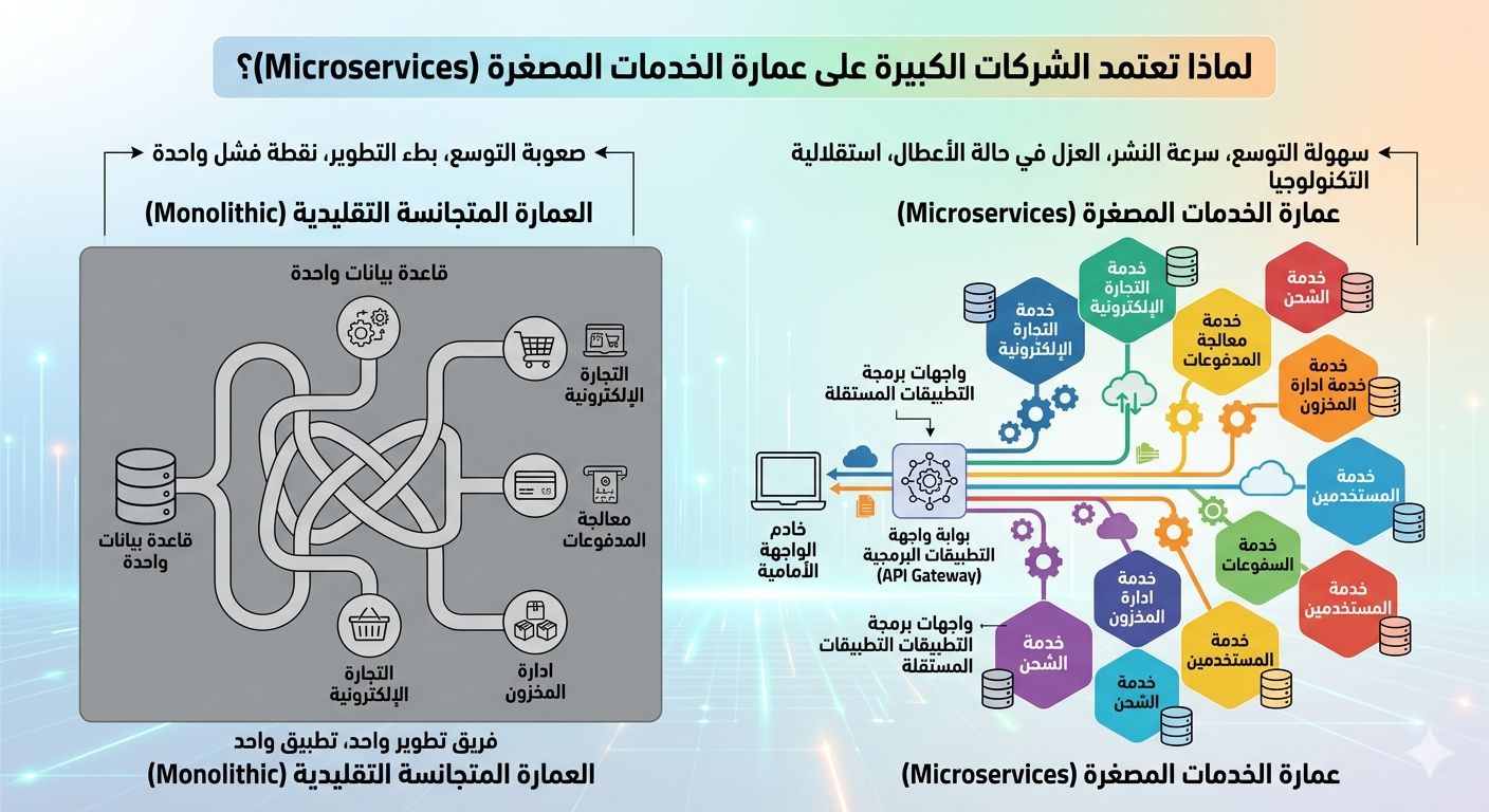 مفهوم Microservices ولماذا تعتمد عليه الشركات الكبيرة