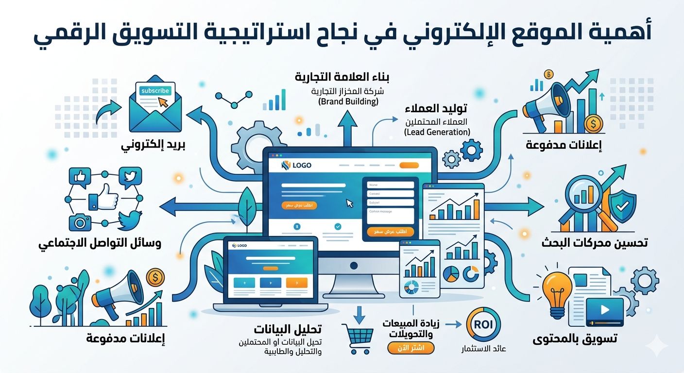اهمية المواقع الالكترونية في نجاح اي استنراتيجية تسويق رقمية