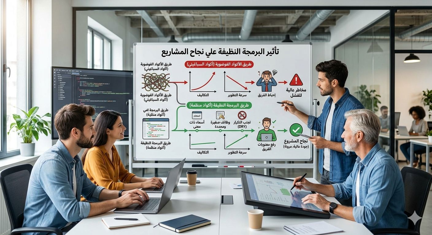 كيف تؤثر البرمجة النظيفة ( clean code ) علي نجاح المشاريع